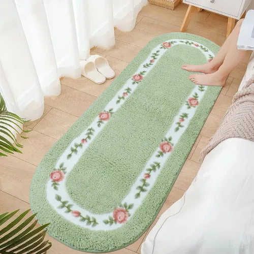 Vista 11 de Abreeze Alfombra rosa para sala de estar y dormitorio, antideslizante, ultrasuave, lavable y absorbente, 17.71x49.21 pulgadas, color azul