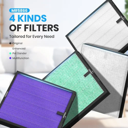 Vista 9 de FLANUR Filtro de repuesto para purificador de aire auténtico, filtro HEPA verdadero compatible con MR5866 para 99.97% de contaminantes del aire