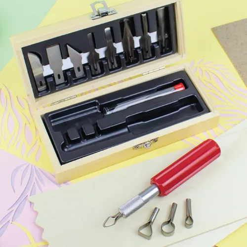 Vista 3 de Excelente equipo de cuchillo Hobby , madera (Woodworking Set madera (Wooden Chest))