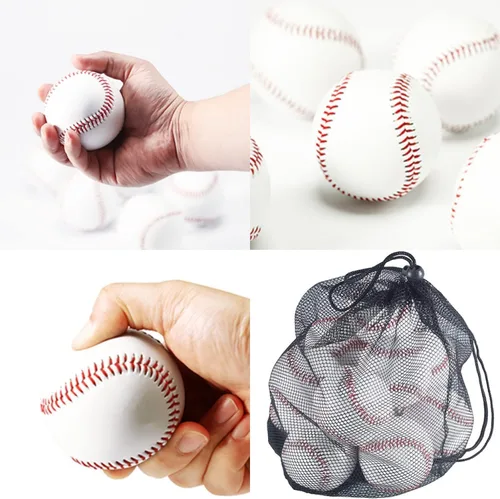 Vista 4 de Tebery Paquete de 12 pelotas de béisbol de entrenamiento de pelota T de tamaño estándar, béisbol de seguridad para niños de impacto reducido