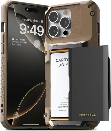Vista 39 de VRS DESIGN Damda Glide Pro - Funda para iPhone 12 Pro Max, con [4 tarjetas] Premium Robusta [Semiautomática] Funda para tarjeta de crédito