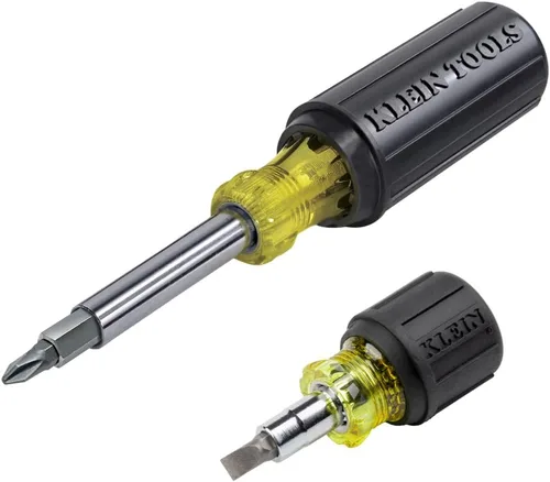 Vista 10 de Klein Tools 32561 - Destornillador múltiple y llave de tuerca, 6 en 1, destornillador con 2 Phillips, 2 puntas ranuradas, 2 llaves de tuerca