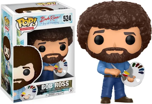 Vista 2 de Funko Pop! Television: Bob Ross - Figura de vinilo de The Joy of Painting #524 (incluye funda protectora de caja pop)