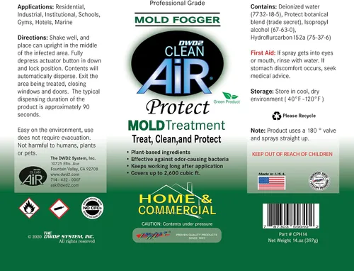 Vista 8 de DWD2 Protect™ Home & Commercial Tratamiento de Moho a Base de Plantas Eliminador de Olores de Moho con Nebulizador - Solución ecológica para un