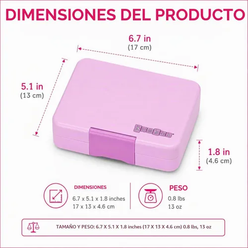 Vista 4 de Yumbox Caja de aperitivos a prueba de fugas - Ami Purple (bandeja de cisne)