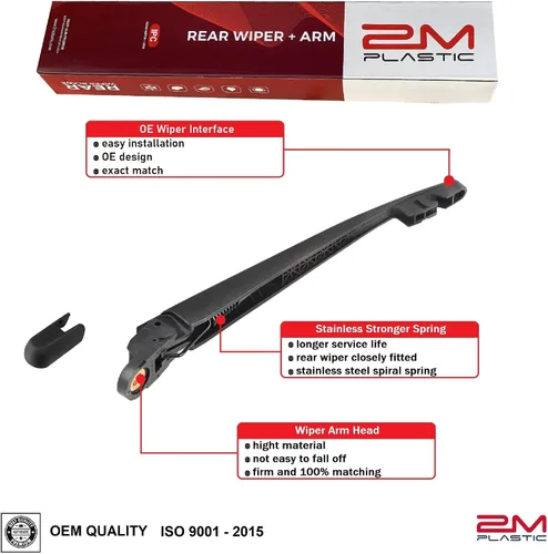 Vista 2 de Reemplazo de estilo OEM de fábrica de limpiaparabrisas trasero para Nissan VERSA 2007-2012 QUEST 2005-2009