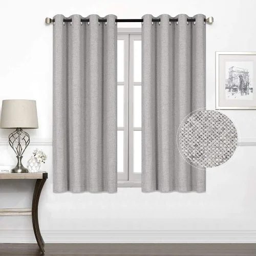 Vista 18 de Everyday Celebration Cortinas de ventana 100% opacas para puerta corrediza de ventana, cortinas opacas con forro térmico, cortinas con ojales