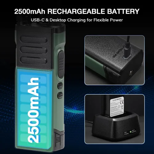 Vista 9 de BAOFENG UV-32 Radio de Radioaficionado Portátil de 10W, Radio Bidireccional de Largo Alcance Multibanda con GPS, Chirp y Aplicación Inalámbrica