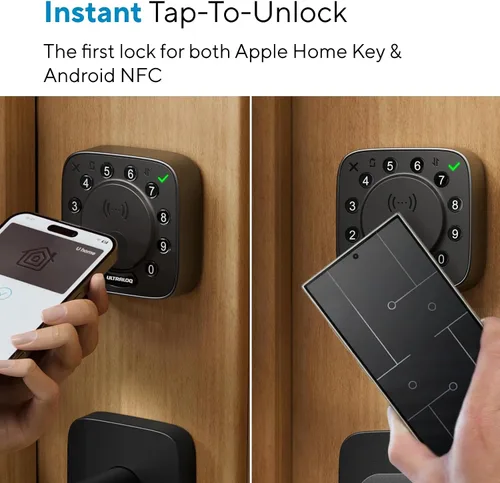 Vista 2 de ULTRALOQ Bolt NFC WiFi Smart Lock, toque para desbloquear con iPhone y Android NFC
