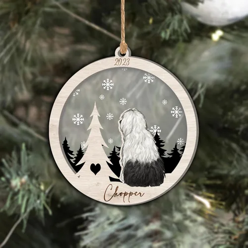 Vista 25 de Nazenti Adorno de Navidad conmemorativo personalizado, regalo personalizado de recuerdo de perro, condolencias por pérdida de mascotas, sabueso