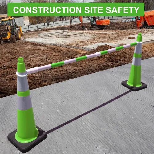 Vista 4 de OrangeStar 6 Pack 36" Conos de seguridad de tráfico, conos de estacionamiento verdes con collar reflectante, conos de construcción con base