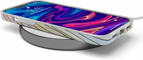 Vista 8 de Funda Casely para iPhone 11 Pro Max Ride The Wave Líneas Arcoíris en Colores Pastel Diseño Clásico Ultradelgado