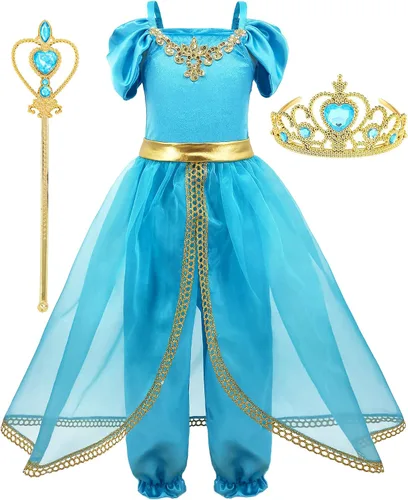 Vista 2 de Axaxa Princess Dress Up Birthday Party Fairy Costume for Toddler Girls Special Occasion Dresses