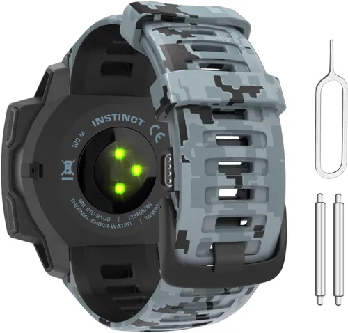 Vista 13 de MoKo - Correa de silicona compatible con Garmin Instinct e Instinct 2 Verde militar