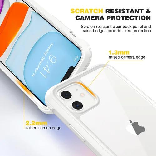 Vista 837 de DIACLARA - Funda transparente compatible con iPhone XR 6.1 pulgadas 2018