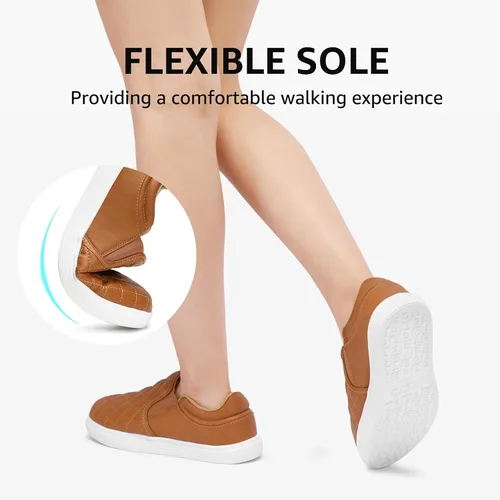 Vista 6 de STQ Zapatos sin cordones para mujer, tenis de moda Elees acolchados 2.0 cómodos mocasines casuales de otoño