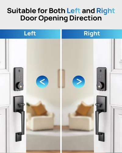 Vista 7 de Juego de cerradura inteligente de puerta de huellas dactilares con control de aplicación: entrada sin llave, bloqueo automático, teclado electrónico