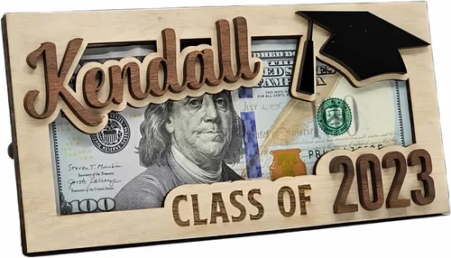 Vista 5 de Titular de regalo de dinero de graduación con nombre personalizado, caja de tarjetas de graduación, soporte para dinero de la clase de 2024, regalo