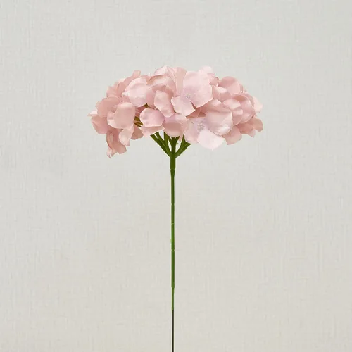 Vista 5 de Flores de hortensias artificiales rosa polvoriento, 10 cabezas de flores de seda de hortensia falsas para centros de mesa de boda, ramos de 10