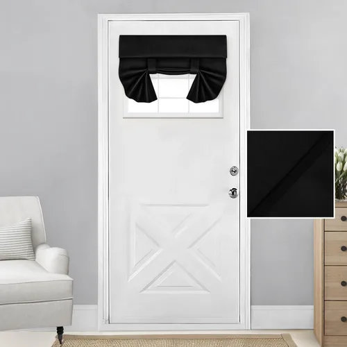 Vista 80 de HOMEIDEAS Cortinas 100% Opacas para Luces Laterales de Puerta Principal, Cubierta de Ventana de Puerta de Aula, Persianas de Privacidad
