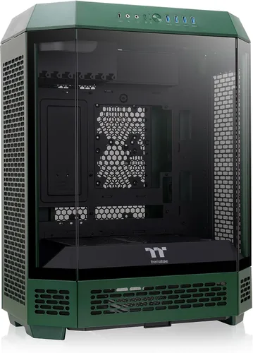 Vista 31 de Thermaltake Carcasa ATX Tower 600 negra de media torre; 3 paneles de vidrio templado; soporte de placa base de conector oculto; ranuras PCI-e