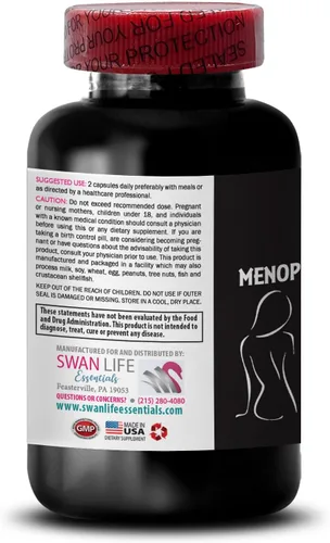 Vista 3 de Suplementos de menopausia para mujeres: píldoras de menopausia para mujeres, trébol rojo, alivio de la menopausia, fruta de casteberry, cohosh