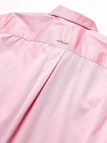 Vista 2 de ARIAT Camisa de sarga sólida para hombre, Rosa (Prism Pink)