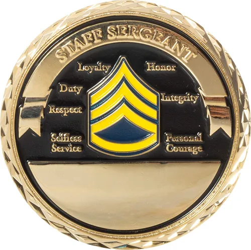 Vista 7 de Moneda de desafío de rango de suboficial mayor de comando del ejército de los Estados Unidos
