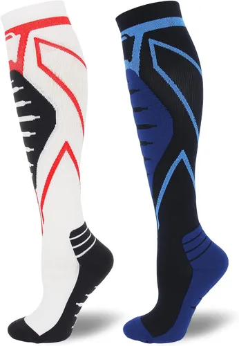 Vista 14 de Calcetines de compresión para hombres y mujeres de 20-30 mmHg hasta la rodilla - Mejor soporte para uso médico, atlético, deportivo, viajes