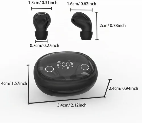 Vista 6 de Pequeños auriculares invisibles para dormir, inalámbricos más pequeños, Bluetooth, de perfil bajo, microdiminutos y discretos, con micrófono