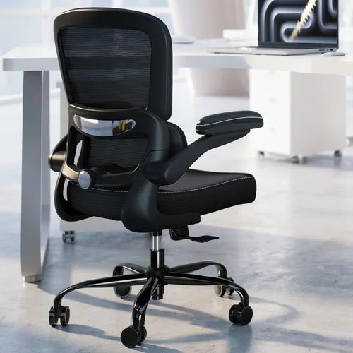 Vista 21 de TRALT Silla ergonómica de oficina, silla de escritorio con soporte lumbar ajustable, silla de computadora cómoda de malla con reposabrazos