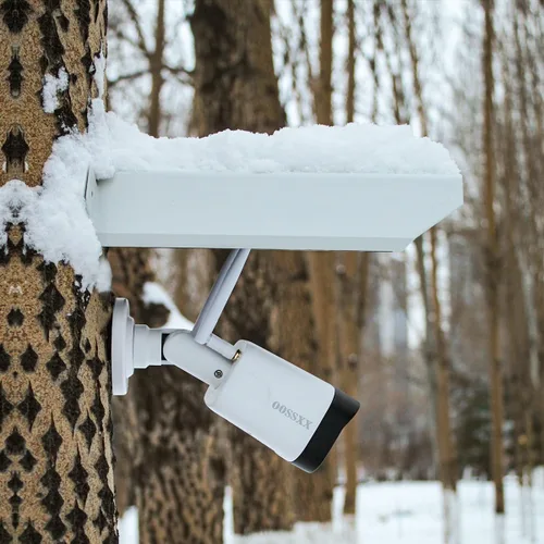Vista 2 de OOSSXX Cubierta universal de seguridad solar para cámara de vigilancia - techo protector para cámaras exteriores domo/bala