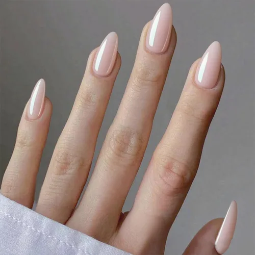 Vista 16 de GLAMERMAID Uñas postizas a presión con forma de almendra mediana, uñas de gel con punta francesa estilo gótico negro ombré, uñas postizas acrílicas
