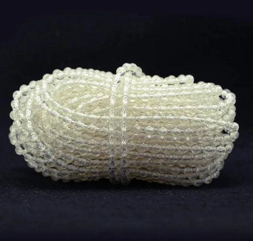 Vista 4 de FQTANJU Cordón de cadena con cuentas enrollables, cadena de plástico beige transparente de 10 yardas, repuesto para persianas romanas, cuerda