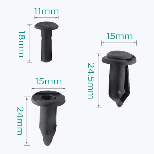 Vista 3 de Lantee 20 piezas de panel basculante de nailon negro, línea de rueda y conducto de entrada de aire clips de retención tipo empuje para GM 21075686