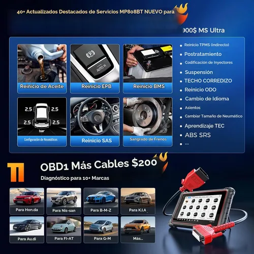 Vista 3 de Kit de escáner Autel MaxiPRO MP900E 2026: funciona como kit MP900-BT MS906 Pro MP808BT Pro con kit de adaptador 11 no OBDII, DoIP CAN-FD, servicio