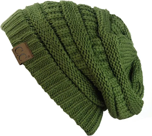 Vista 37 de C.C Trendy Warm Chunky Soft Stretch Cable Knit Beanie