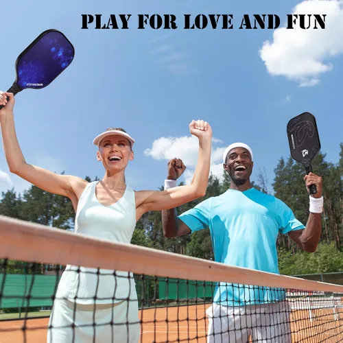 Vista 8 de FITPROWIN Pickleball Paddles Set of 2/1 Carbon Fiber Pickleball Paddles Fiberglass Pickleball Rackets with 16mm Honeycomb Core Lightweight Pickle
