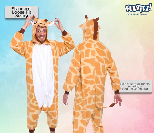 Vista 3 de FUNZIEZ - Disfraz de Halloween para adultos de animales y criaturas marinas mameluco de felpa para adultos mujeres y hombres