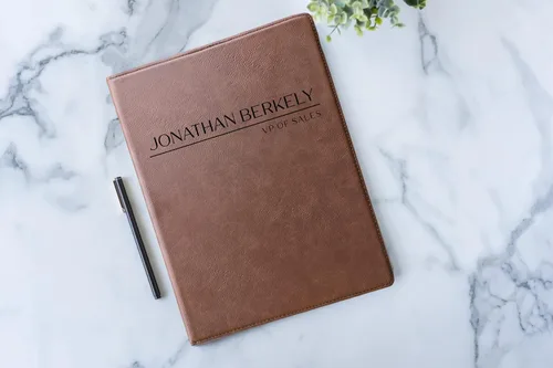 Vista 6 de Padfolio personalizado. Regalos profesionales de negocios. Padfolio personalizado. Carpeta organizadora de cartera de negocios corporativos. Soporte