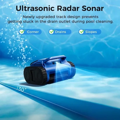 Vista 6 de Limpiador robótico inalámbrico para piscinas, aspiradora robótica automática para piscinas enterradas, limpieza de robot de piscina de spa de hasta