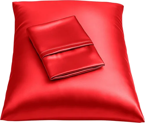 Vista 31 de ShopBedding - Lujosa funda de almohada de satén para el cabello, 2 unidades, satinada, estándar, con cremallera, estampado de cebra marrón