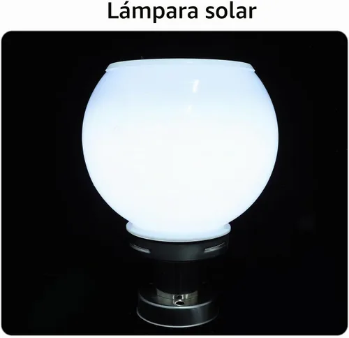 Vista 6 de Uonlytech Luz negra para poste al aire libre, luces de pilar alimentadas por energía solar con base de montaje en muelle, lámpara de césped