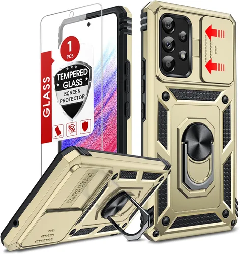 Vista 145 de LeYi Funda para Moto G Stylus 2022 4G (no compatible con 5G), funda para Moto G Stylus con 2 protectores de pantalla, funda protectora de grado Oro