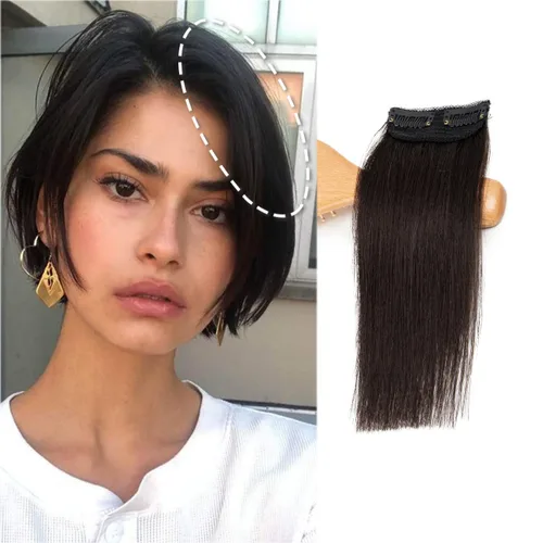 Vista 14 de Extensiones de cabello con clip de volumen real de cabello humano liso y sedoso, extensiones de cabello cortas y naturales invisibles para mujer