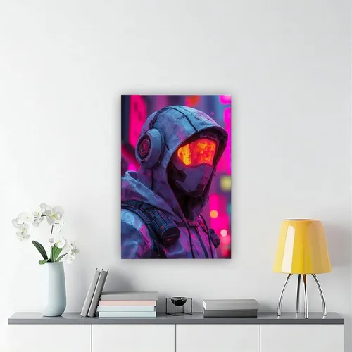 Vista 6 de Póster de dibujos animados retro Cyberpunk de los años 90, decoración de pared de arte callejero neón, póster de lienzo para jóvenes urbanos