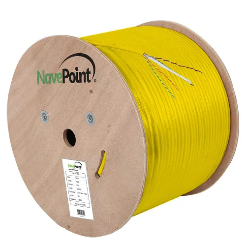 Vista 5 de NavePoint Cable Ethernet CAT6A, UTP, clasificación CMR, negro, 1000 pies