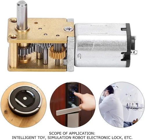 Vista 6 de Mini motor de engranaje de metal micro, motor de reducción Motor engranado N20 DC12V Reducción de velocidad CW/CCW Micro Motor DC Gear Motor