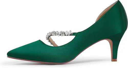 Vista 2 de Erijunor - Zapatillas cerradas para mujer con corte DOrsay y tacón kitten medio - Zapatos para fiestas y bodas