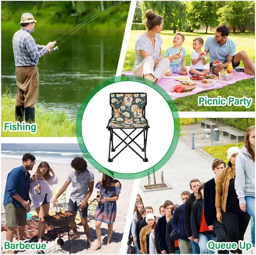 Vista 7 de Al aire libre plegable lindo Shiba Inu perro camping sillas para adultos silla de camping portátil silla de césped ligero 202a4626